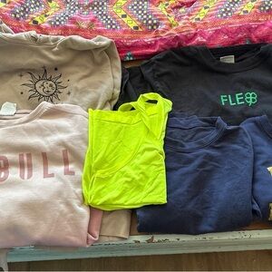 Bundle of six items - Fleo, and Nobull sweatshirts - lulu tank top.